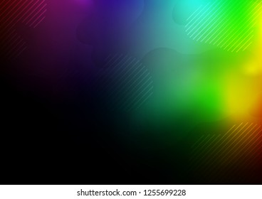 Dark Multicolor, Rainbow vector background with straight lines. Modern geometrical abstract illustration with staves. Best design for your ad, poster, banner.