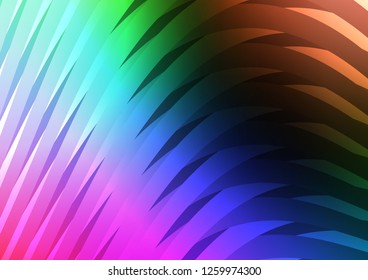 Dark Multicolor, Rainbow vector background with straight lines. Modern geometrical abstract illustration with staves. The pattern can be used as ads, poster, banner for commercial.