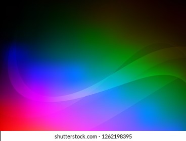 Dark Multicolor, Rainbow vector background with abstract lines. Glitter abstract illustration with wry lines. A completely new template for your business design.