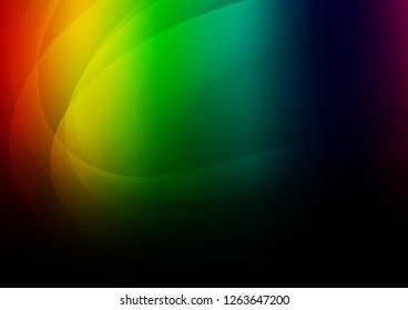 Dark Multicolor, Rainbow vector background with bent lines. Colorful abstract illustration with gradient lines. Textured wave pattern for backgrounds.