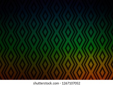 Dark Multicolor, Rainbow vector background with lines, rhombuses. Modern geometric abstract illustration with lines, squares. Pattern for websites, landing pages.