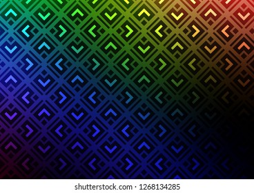 Dark Multicolor, Rainbow vector background with lines, rhombuses. Colorful decorative design in simple style with lines, rhombuses. Smart design for your business advert.