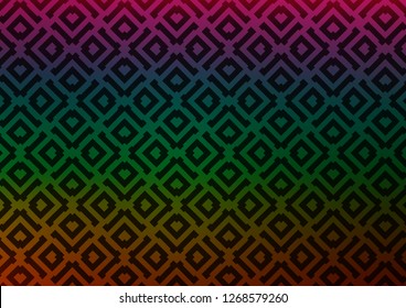 Dark Multicolor, Rainbow vector background with lines, rhombuses. Colorful decorative design in simple style with lines, rhombuses. Best design for your ad, poster, banner.