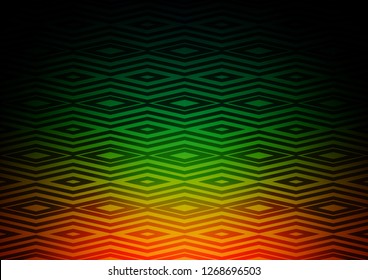 Dark Multicolor, Rainbow vector background with lines, rhombuses. Modern geometric abstract illustration with lines, squares. Pattern for websites, landing pages.