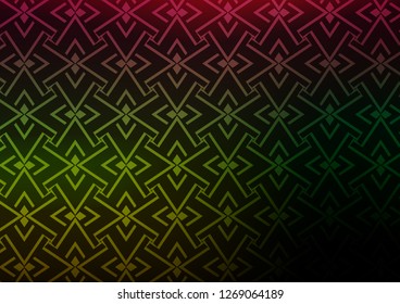 Dark Multicolor, Rainbow vector background with straight lines. Shining illustration with lines on abstract template. Smart design for your business advert.
