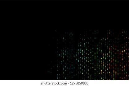 Dark Multicolor, Rainbow vector  background with dots. Beautiful colored illustration with blurred circles in nature style. Pattern can be used as texture of water, rain drops.