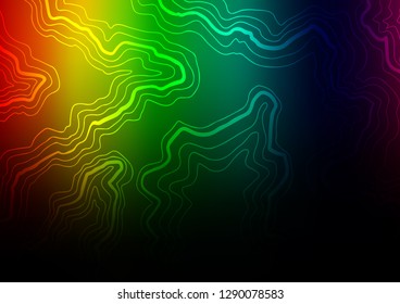 Dark Multicolor, Rainbow vector background with lamp shapes. Shining illustration, which consist of blurred lines, circles. The elegant pattern for brand book.