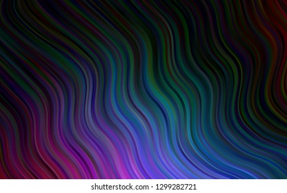 Dark Multicolor, Rainbow vector background with curved circles. Shining illustration, which consist of blurred lines, circles. The template for cell phone backgrounds.