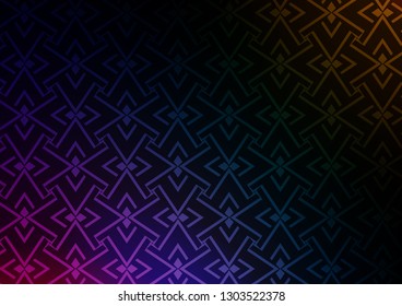 Dark Multicolor, Rainbow vector background with straight lines. Modern geometrical abstract illustration with staves. Best design for your ad, poster, banner.
