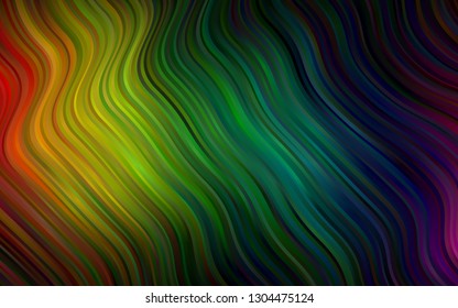 Dark Multicolor, Rainbow vector background with bubble shapes. Colorful abstract illustration with gradient lines. A new texture for your  ad, booklets, leaflets.