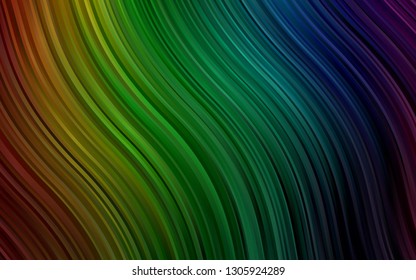 Dark Multicolor, Rainbow vector background with curved circles. Blurred geometric sample with gradient bubbles.  A completely new marble design for your business.