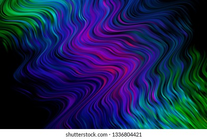 Dark Multicolor, Rainbow vector background with bubble shapes. Glitter abstract illustration with wry lines. A completely new template for your business design.
