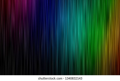 Dark Multicolor, Rainbow vector background with straight lines. Shining colored illustration with narrow lines. Pattern for websites, landing pages.