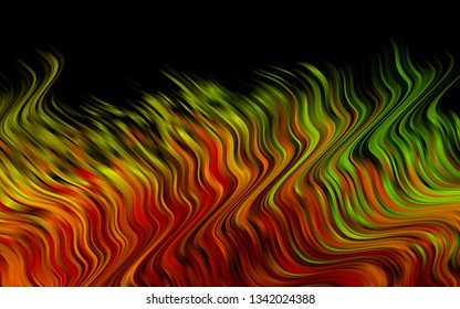 Dark Multicolor, Rainbow vector background with bent lines. A vague circumflex abstract illustration with gradient. The elegant pattern for brand book.
