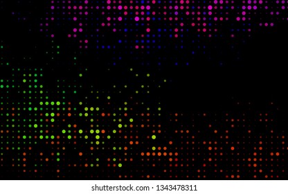 Dark Multicolor, Rainbow vector background with bubbles. Blurred bubbles on abstract background with colorful gradient. Template for your brand book.