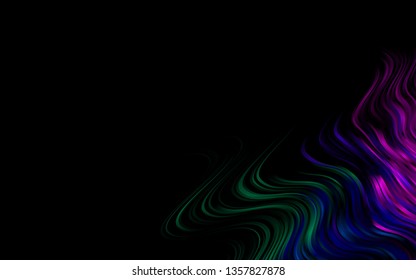 Dark Multicolor, Rainbow vector background with liquid shapes. Creative illustration in halftone marble style with gradient. A completely new template for your business design.