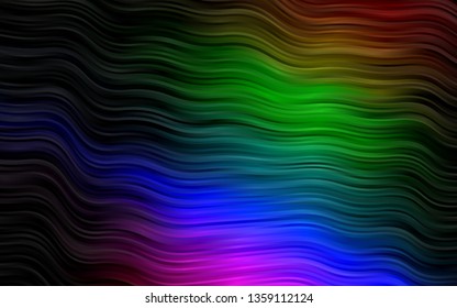 Dark Multicolor, Rainbow vector background with curved circles. Creative illustration in halftone marble style with gradient. Brand new design for your ads, poster, banner.
