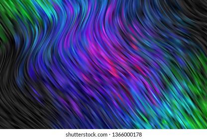 Dark Multicolor, Rainbow vector background with liquid shapes. Glitter abstract illustration with wry lines. Marble style for your business design.