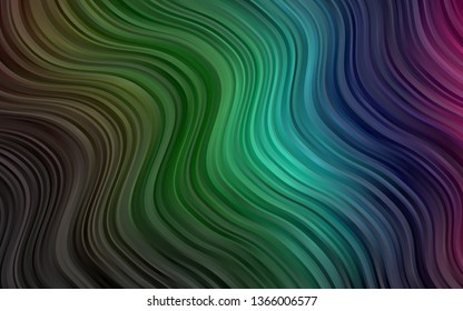Dark Multicolor, Rainbow vector background with curved circles. Geometric illustration in marble style with gradient.  The template for cell phone backgrounds.