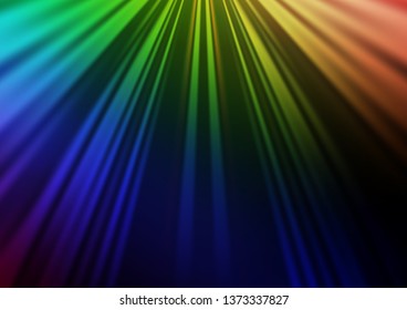 Dark Multicolor, Rainbow vector background with straight lines. Modern geometrical abstract illustration with staves. Pattern for ads, posters, banners.