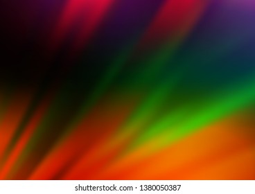 Dark Multicolor, Rainbow vector background with straight lines. Decorative shining illustration with lines on abstract template. Pattern for ads, posters, banners.