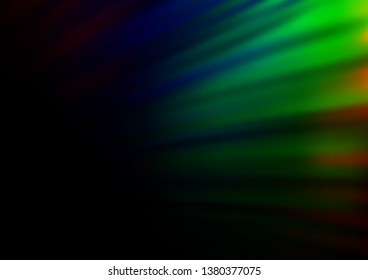 Dark Multicolor, Rainbow vector background with liquid shapes. Shining crooked illustration in marble style. Brand new design for your ads, poster, banner.
