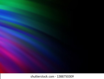 Dark Multicolor, Rainbow vector background with curved circles. Shining illustration, which consist of blurred lines, circles. Marble design for your web site.
