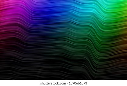 Dark Multicolor, Rainbow vector background with lava shapes. Blurred geometric sample with gradient bubbles.  New composition for your brand book.