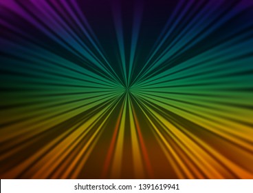 Dark Multicolor, Rainbow vector background with straight lines. Decorative shining illustration with lines on abstract template. Pattern for ads, posters, banners.