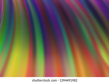 Dark Multicolor, Rainbow vector background with abstract lines. A completely new color illustration in marble style. A new texture for your  ad, booklets, leaflets.
