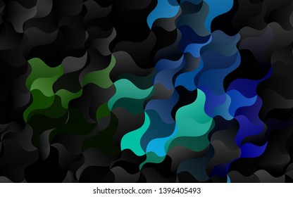 Dark Multicolor, Rainbow vector background with liquid shapes. Blurred geometric sample with gradient bubbles.  Marble design for your web site.