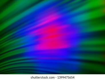 Dark Multicolor, Rainbow vector background with lava shapes. Modern gradient abstract illustration with bandy lines. Brand new design for your ads, poster, banner.