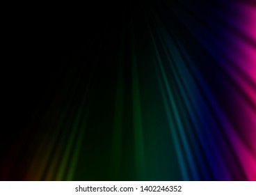 Dark Multicolor, Rainbow vector background with straight lines. Modern geometrical abstract illustration with staves. Backdrop for TV commercials.