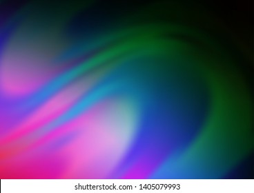 Dark Multicolor, Rainbow vector background with bent lines. Shining crooked illustration in marble style. Marble style for your business design.