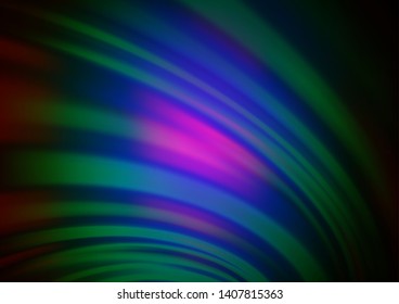 Dark Multicolor, Rainbow vector background with bent lines. Modern gradient abstract illustration with bandy lines. A new texture for your  ad, booklets, leaflets.