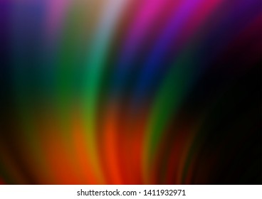 Dark Multicolor, Rainbow vector background with bubble shapes. Brand new colored illustration in marble style with gradient. A completely new marble design for your business.