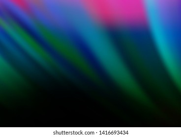 Dark Multicolor, Rainbow vector background with lava shapes. Modern gradient abstract illustration with bandy lines. New composition for your brand book.