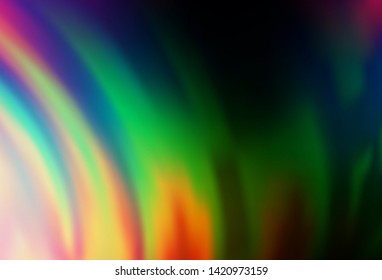 Dark Multicolor, Rainbow vector background with bent lines. Glitter abstract illustration with wry lines. Marble design for your web site.
