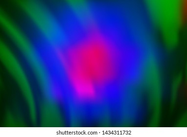 Dark Multicolor, Rainbow vector background with bent ribbons. An elegant bright illustration with gradient. A completely new template for your business design.