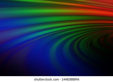 Dark Multicolor, Rainbow vector background with lamp shapes. Blurred geometric sample with gradient bubbles.  Brand new design for your ads, poster, banner.