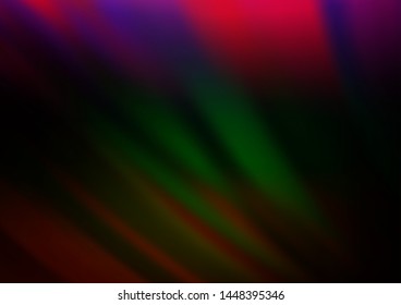 Dark Multicolor, Rainbow vector background with abstract lines. Geometric illustration in marble style with gradient.  The template for cell phone backgrounds.