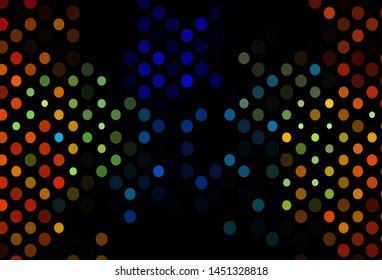 Dark Multicolor, Rainbow vector background with bubbles. Modern abstract illustration with colorful water drops. Design for posters, banners.