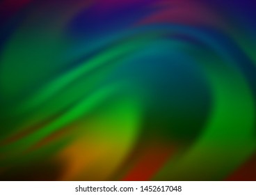 Dark Multicolor, Rainbow vector background with bent lines. A completely new color illustration in marble style. A completely new template for your business design.