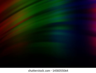Dark Multicolor, Rainbow vector background with curved circles. Glitter abstract illustration with wry lines. A completely new marble design for your business.