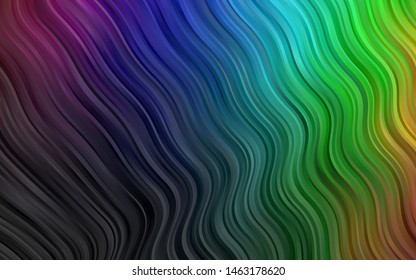 Dark Multicolor, Rainbow vector background with curved circles. A vague circumflex abstract illustration with gradient. The best blurred design for your business.