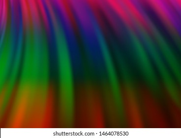 Dark Multicolor, Rainbow vector background with bent ribbons. Colorful illustration in abstract marble style with gradient. Brand new design for your ads, poster, banner.