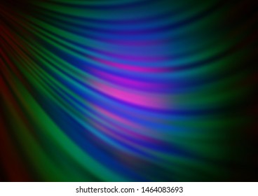 Dark Multicolor, Rainbow vector background with liquid shapes. Blurred geometric sample with gradient bubbles.  Textured wave pattern for backgrounds.
