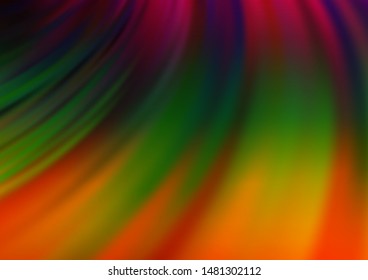 Dark Multicolor, Rainbow vector background with bent ribbons. Shining crooked illustration in marble style. A new texture for your  ad, booklets, leaflets.