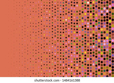 Dark Multicolor, Rainbow vector background with bubbles. Glitter abstract illustration with blurred drops of rain. Design for posters, banners.