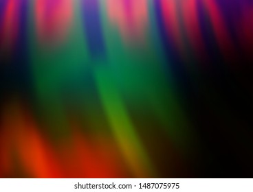 Dark Multicolor, Rainbow vector background with liquid shapes. Colorful abstract illustration with gradient lines. Pattern for your business design.